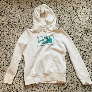 North face sweatshirt hoodie white / light blue